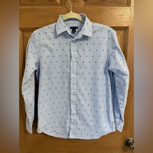 Tommy Hilfiger button down boys size 16 husky blue long sleeve dress shirt kids